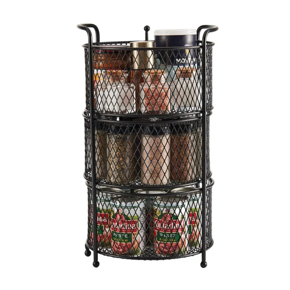 Gourmet Basics® Soto Countertop 3 Tier Storage Organizer, 14 Inch- Fruit And Storage Baskets
