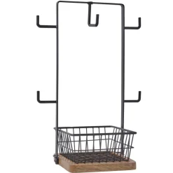 Gourmet Basics® Stella Mug Tree with Storage Basket- Fruit And Storage Baskets