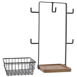 Gourmet Basics® Stella Mug Tree with Storage Basket- Fruit And Storage Baskets
