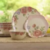 Pfaltzgraff® Tea Rose Outdoor Melamine Dinnerware Set- Dinnerware Service For 8|Dinnerware Service For 4