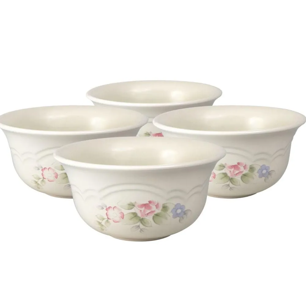 Pfaltzgraff® Tea Rose Set of 4 Deep Soup Cereal Bowls- Soup Cereal Bowls