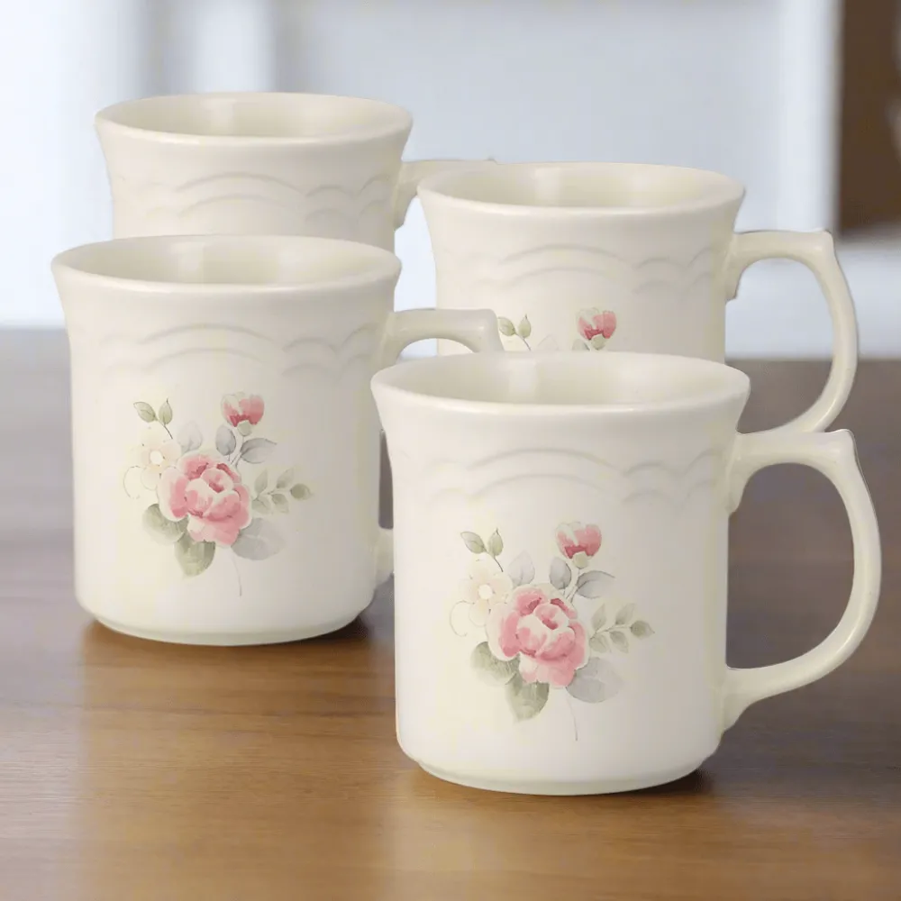 Pfaltzgraff® Tea Rose Set of 4 Mugs- Coffee Mugs