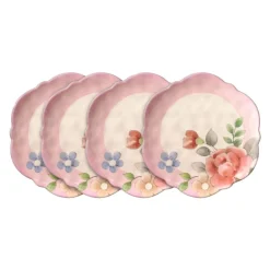Pfaltzgraff® Tea Rose Set of 4 Outdoor Melamine Salad Plates- Salad Plates