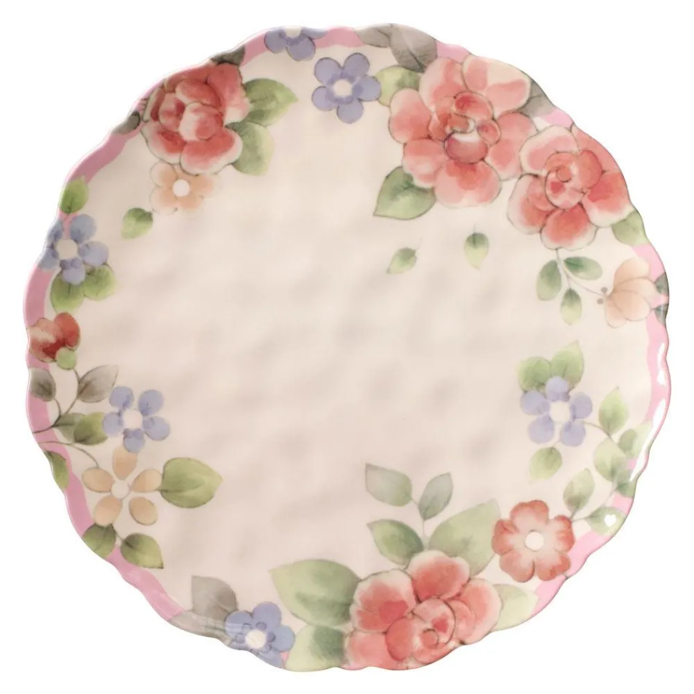 Pfaltzgraff® Tea Rose Set of 4 Outdoor Melamine Dinner Plates- Dinner Plates