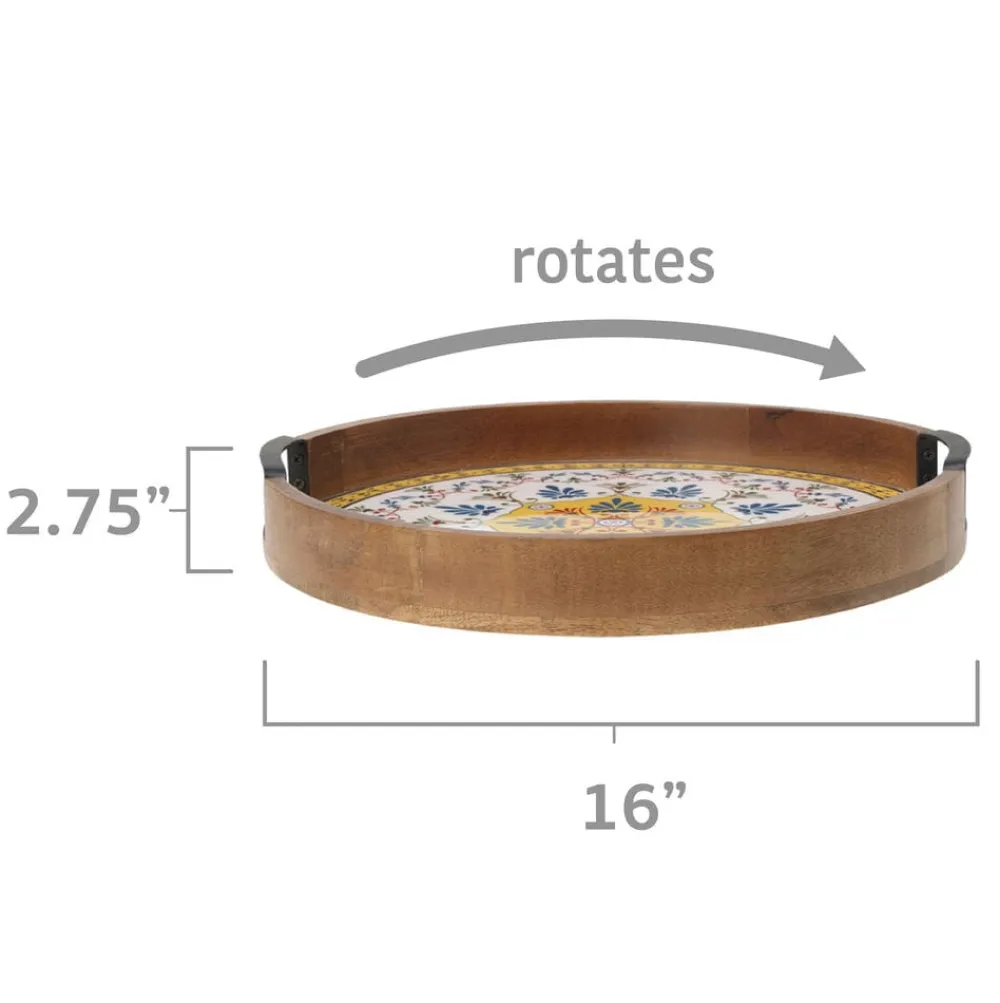 Gourmet Basics® Tile Design Lazy Susan Serve Tray- Lazy Susans