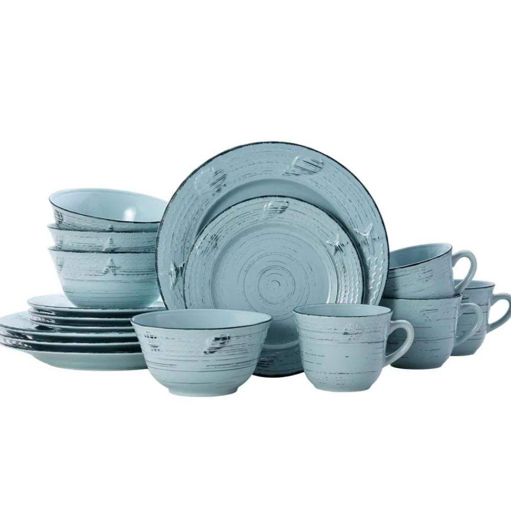 Pfaltzgraff® Trellis Coastal Teal 16 Piece Dinnerware Set, Service for 4- Dinnerware Service For 4