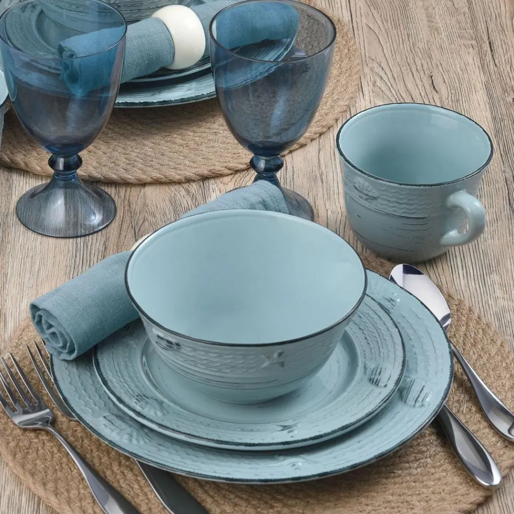 Pfaltzgraff® Trellis Coastal Teal 16 Piece Dinnerware Set, Service for 4- Dinnerware Service For 4