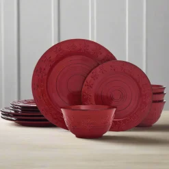 Pfaltzgraff® Trellis Snowflakes 12 Piece Dinnerware Set, Service for 4- Dinnerware Service For 4