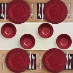 Pfaltzgraff® Trellis Snowflakes 12 Piece Dinnerware Set, Service for 4- Dinnerware Service For 4