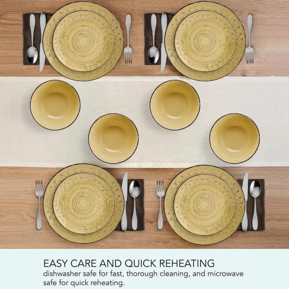 Pfaltzgraff® Trellis Sunflower 12 Piece Dinnerware Set, Service for 4- Dinnerware Service For 4