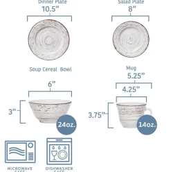 Pfaltzgraff® Trellis White 16 Piece Dinnerware Set, Service for 4- Dinnerware Service For 4
