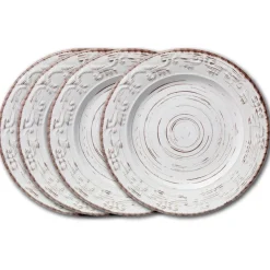 Pfaltzgraff® Trellis White Set of 4 Dinner Plates- Dinner Plates