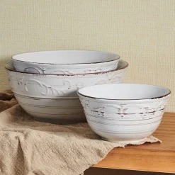 Pfaltzgraff® Trellis White Set of 3 Serving Bowls- Serve Bowls