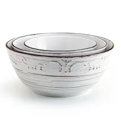 Pfaltzgraff® Trellis White Set of 3 Serving Bowls- Serve Bowls