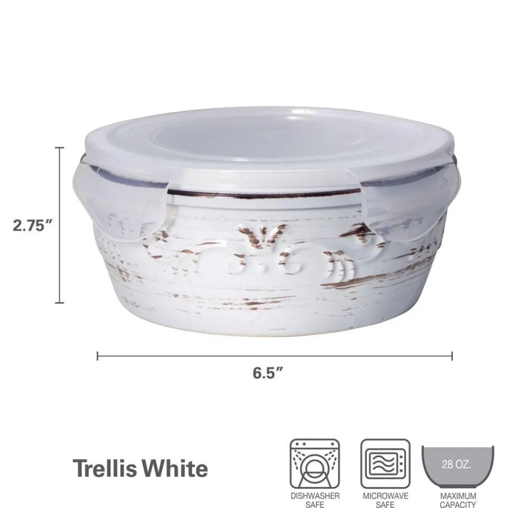 Pfaltzgraff® Trellis White Storage Bowl with Lid- Serve Bowls