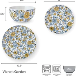 Pfaltzgraff® Vibrant Garden 12 Piece Dinnerware Set, Service for 4- Dinnerware Service For 4