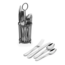 Pfaltzgraff® Westfield 16 Piece Flatware Set with Wire Caddy, Service for 4- Sets