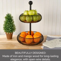 Gourmet Basics® Westfield 2 Tier Storage Basket- Fruit And Storage Baskets