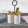 Towle® Living White Flatware Metal Storage Caddy- Flatware Caddies
