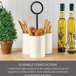 Towle® Living White Flatware Metal Storage Caddy- Flatware Caddies