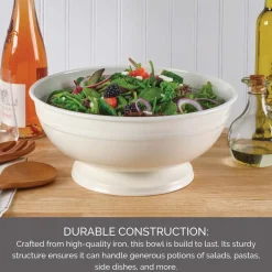 Towle® Living White Footed Metal Serve Bowl- Serve Bowls