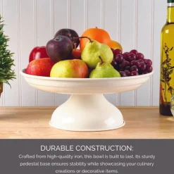 Towle® Living White Pedestal Metal Serve Bowl- Serve Bowls