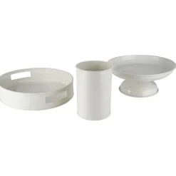 Towle® Living White Pedestal Metal Serve Bowl- Serve Bowls