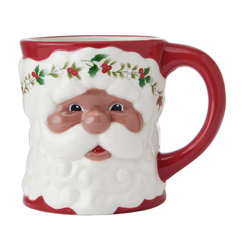 Pfaltzgraff® Winterberry® African American Santa Mug- Coffee Mugs