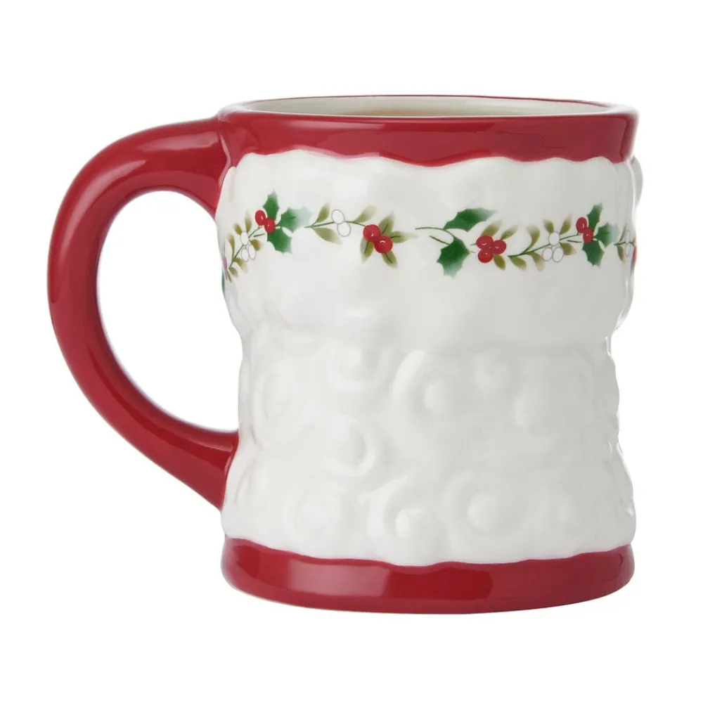 Pfaltzgraff® Winterberry® African American Santa Mug- Coffee Mugs