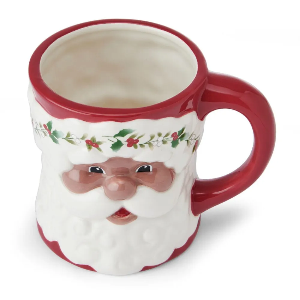 Pfaltzgraff® Winterberry® African American Santa Mug- Coffee Mugs