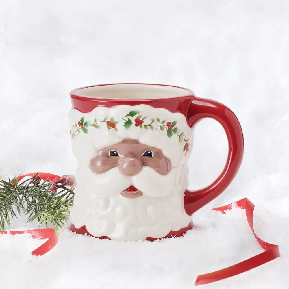 Pfaltzgraff® Winterberry® African American Santa Mug- Coffee Mugs