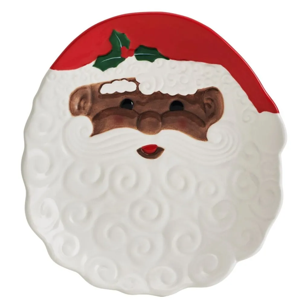Pfaltzgraff® Winterberry® African American Santa Figural Cookie Plate- Appetizer Plates