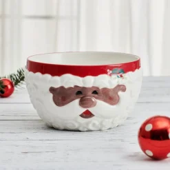 Pfaltzgraff® Winterberry® African American Jolly Santa Sculpted Cereal Bowl- Soup Cereal Bowls