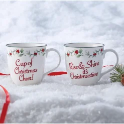 Pfaltzgraff® Winterberry® Christmas Cheer Mugs, Set of 2- Coffee Mugs