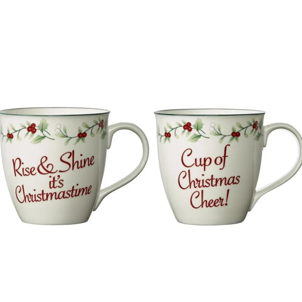 Pfaltzgraff® Winterberry® Christmas Cheer Mugs, Set of 2- Coffee Mugs