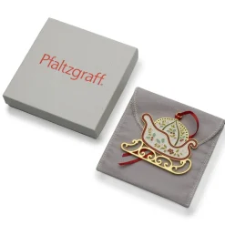 Pfaltzgraff® Winterberry® Gold Plated Enamel Sleigh Christmas Ornament- Decor