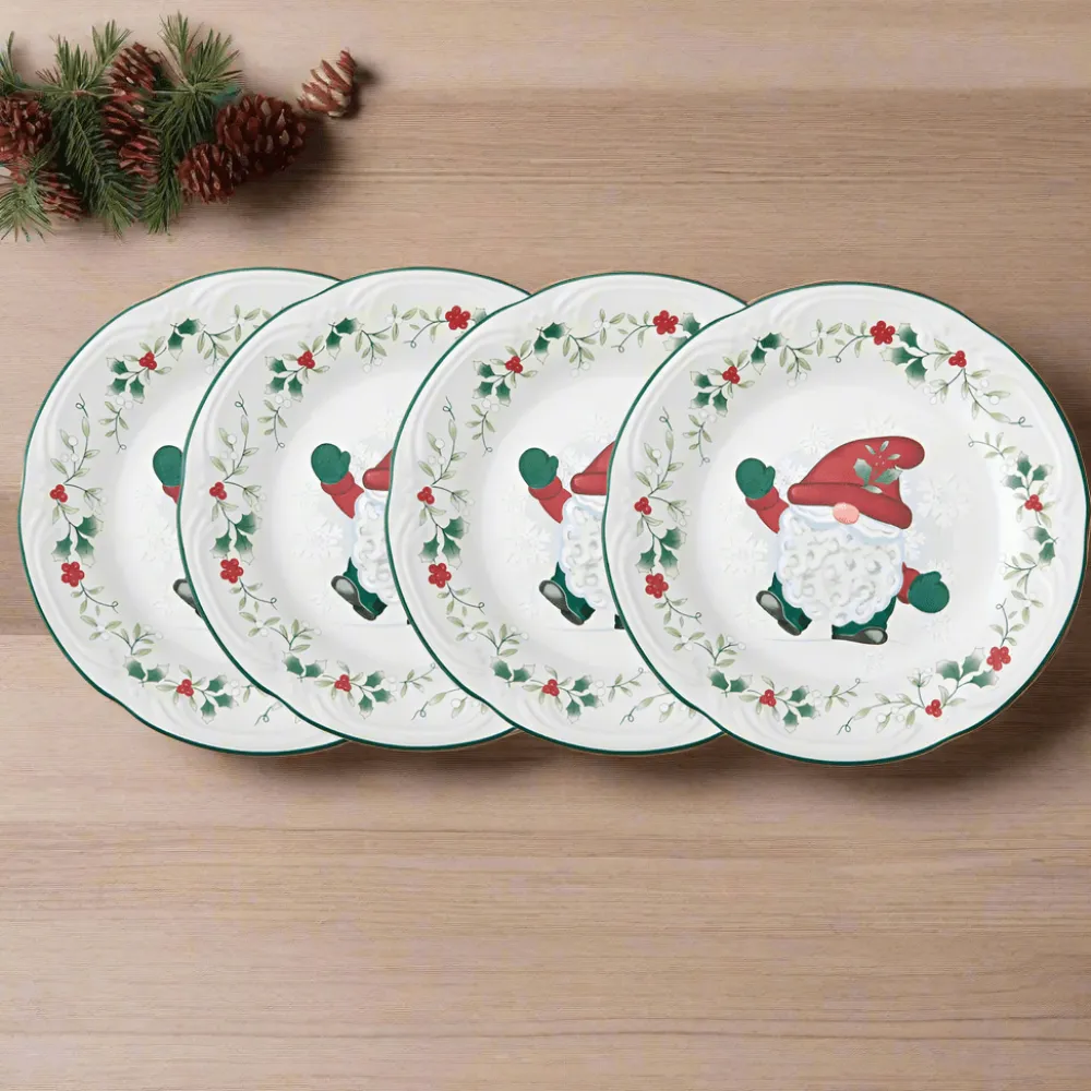 Pfaltzgraff® Winterberry® Set of 4 Gnome Salad Plates- Salad Plates