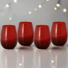 Pfaltzgraff® Winterberry® Set of 4 Red Stemless Wine Glasses- Drinking Glasses