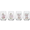 Pfaltzgraff® Winterberry® Set of 4 Sentiment Stemless Wine Glasses- Drinking Glasses