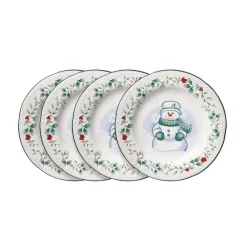 Pfaltzgraff® Winterberry® Set of 4 Snowman Salad Plates- Salad Plates