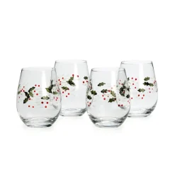 Pfaltzgraff® Winterberry® Set of 4 Stemless Wine Glasses- Drinking Glasses