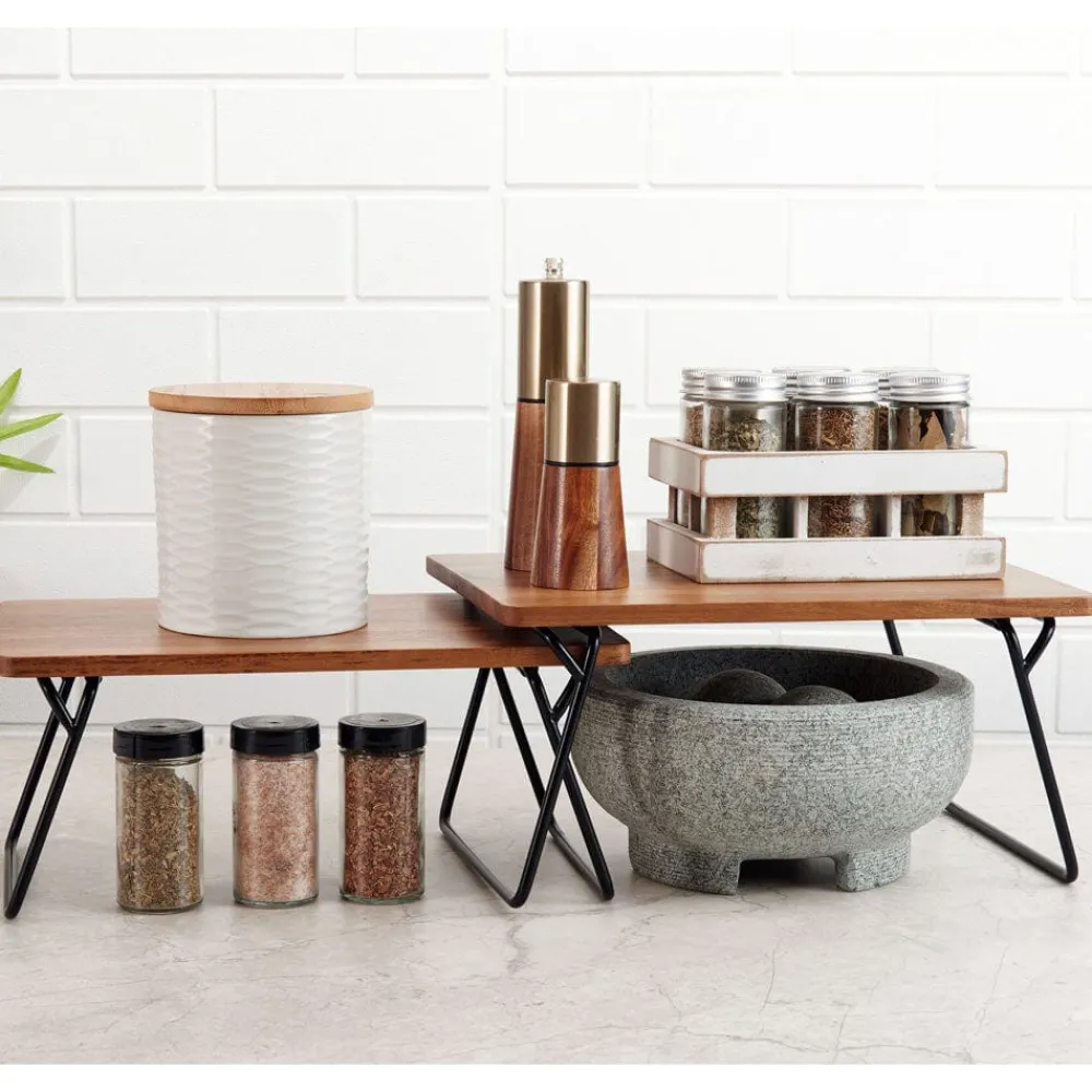 Gourmet Basics® Woodford Set of 2 Shelf Organization Trays- Fruit And Storage Baskets