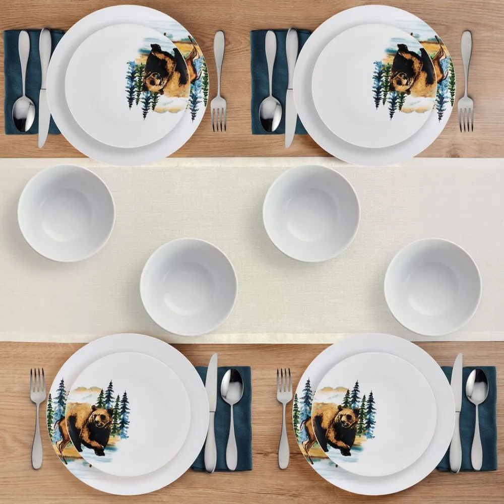 Studio Nova Woodland Animals 12 Piece Dinnerware Set, Service for 4- Dinnerware Service For 4