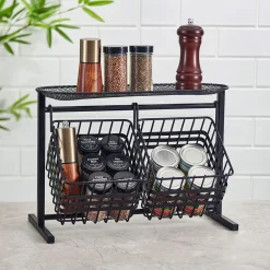 Gourmet Basics® Wrapped Band 2 Tier Storage Basket- Fruit And Storage Baskets